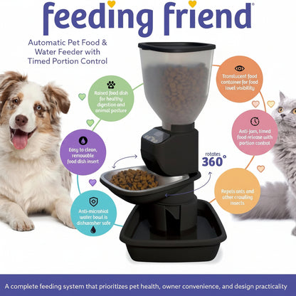 Smart Auto Pet Feeder & Water Station – Portion Control, Anti‑Jam, OLED Display